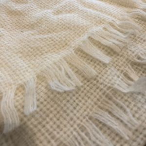 JCrew White Mohair Scarf Basket Weave
